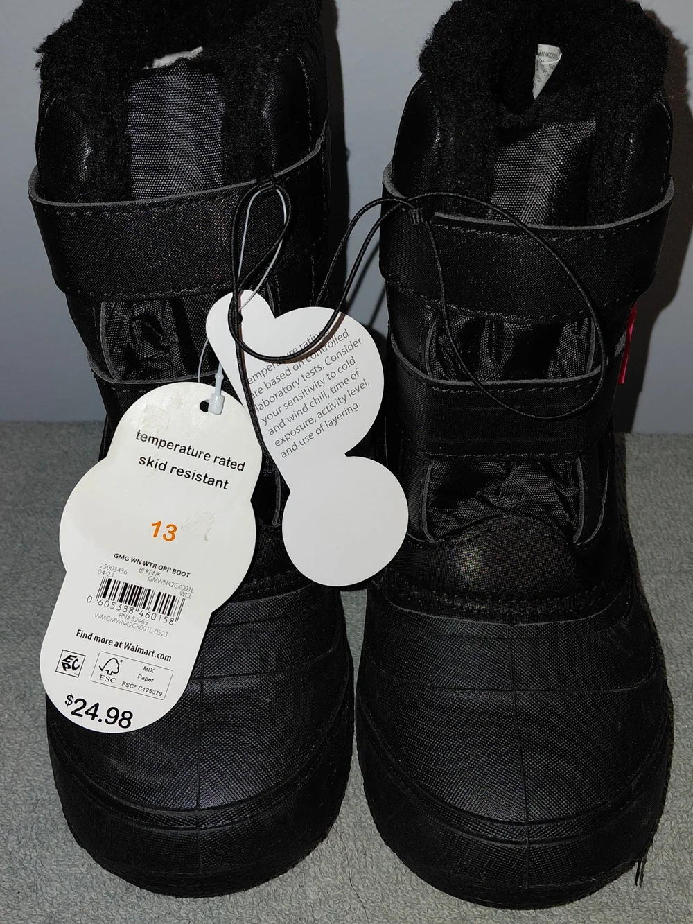 George Black Kids Winter Snow Boots with Plush Lining
